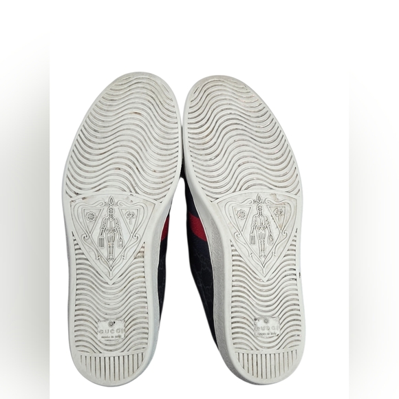 Gucci Ace GG Supreme Canvas Sneakers Black Web Stripe Sz 9 EU 43 429445 - Picture 5 of 16
